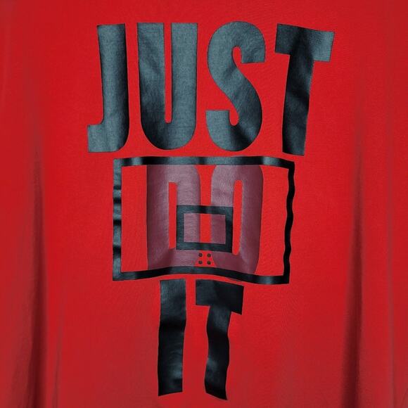 Nike Dri-Fit Just Do It Basketball Graphic Red Short Sleeve Tee | XL - Picture 3 of 5